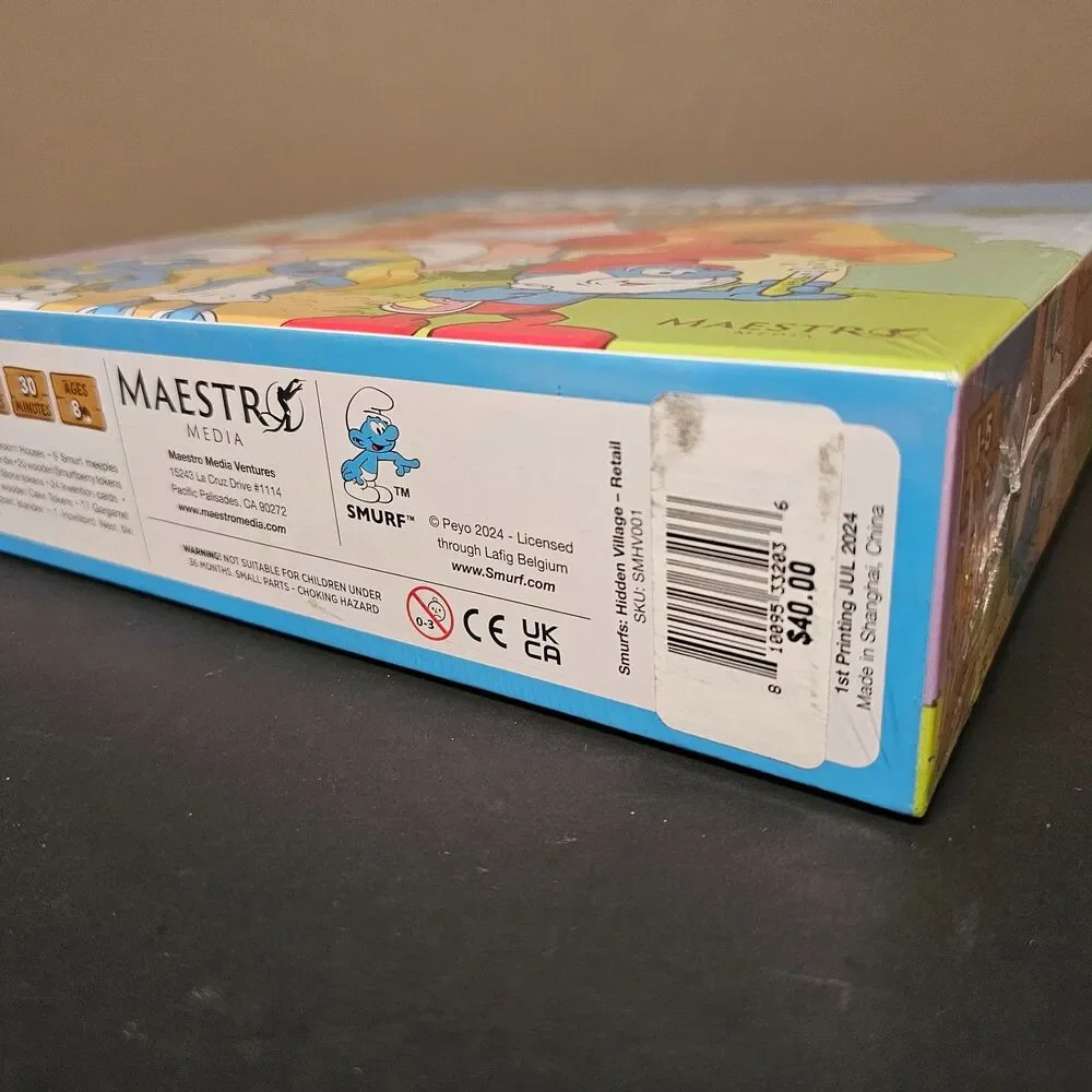 NIS The Smurfs Hidden Village Board & Ability Card Game 1-5 Players Ages 8+